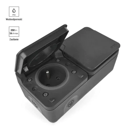 Gniazda-podwojne-natynkowe - gniazdo podwójne elewacyjne natynkowe ciemne ip55 cyklone emos 