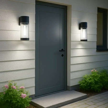 Lampy-solarne - kinkiet solarny elewacyjny na ścianę domu ciepły modi ideus 