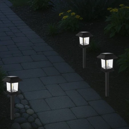 Lampy-solarne - lampka solarna latarenka do ogrodu led wbijana w grunt park ideus 