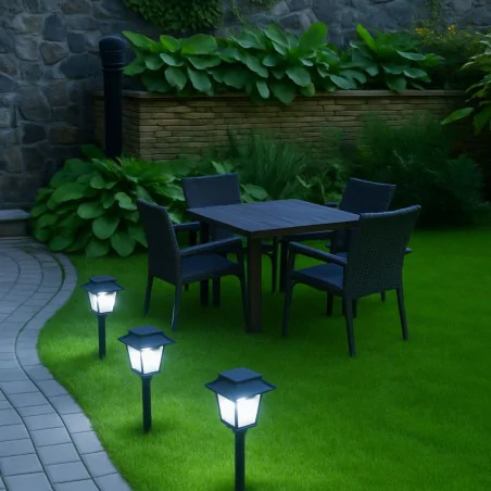 Lampy-solarne - lampka solarna latarenka do ogrodu led wbijana w grunt park ideus 