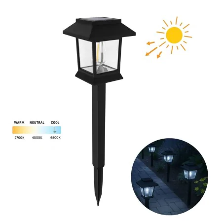 Lampy-solarne - lampka solarna latarenka do ogrodu led wbijana w grunt park ideus 