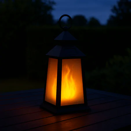 Latarenki-ogrodowe - lampka solarna typu latarenka imitująca płomień z uchwytem do zawieszenia fenix 330284 polux-goldlux 