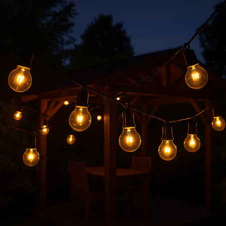 Swiecace-kule-i-girlandy - girlanda solarna led ogrodowa ciepłe światło 20 żarówek 3000k 485cm 3657 lvt 