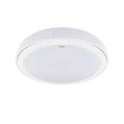 Plafony - plafoniera sufitowa led plafon okrągły 3 barwy światła 24w ratan ideus 