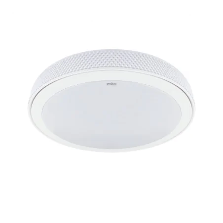 Plafony - plafoniera sufitowa led plafon okrągły 3 barwy światła 24w ratan ideus 