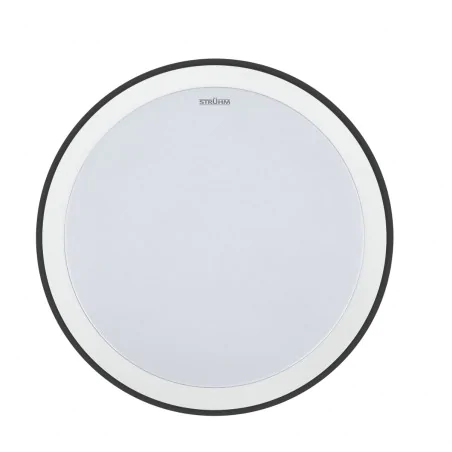 Plafony - czarna plafoniera sufitowa led plafon okrągły 3 barwy światła 24w ratan ideus 