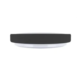 Plafony - czarna plafoniera sufitowa led plafon okrągły 3 barwy światła 24w ratan ideus 