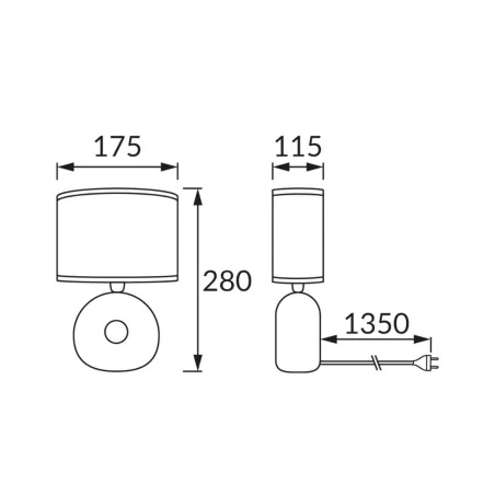 Lampki-nocne - lampka nocna na stolik biała klasyczna e14 golf ideus 