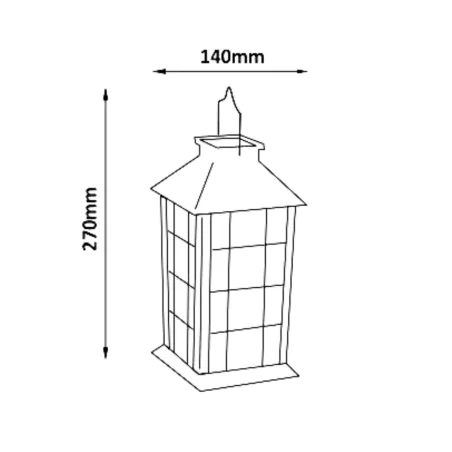 Latarenki-ogrodowe - lampion solarny latarenka patynowa ogrodowa 27cm z uchwytem 309563 polux-goldlux 