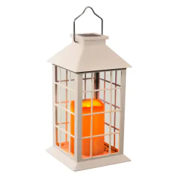 Latarenki-ogrodowe - lampion solarny ogrodowy biały 27cm ciepłe światło 309341 polux-goldlux 
