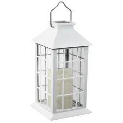 Latarenki-ogrodowe - lampion solarny ogrodowy biały 27cm ciepłe światło 309341 polux-goldlux 