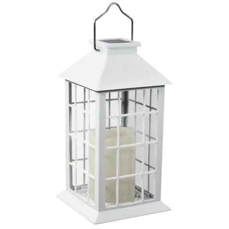 Latarenki-ogrodowe - lampion solarny ogrodowy biały 27cm ciepłe światło 309341 polux-goldlux 