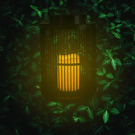 Latarenki-ogrodowe - lampion solarny latarenka ogrodowa czarna 25cm z uchwytem do zawieszenia 330215 polux-goldlux 