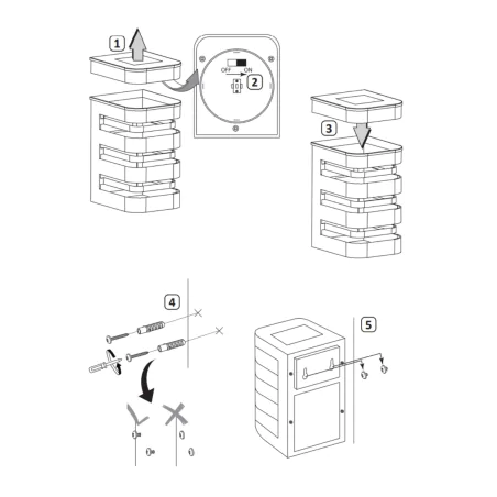 Kinkiety-solarne - kinkiet solarny elewacyjny led zimne światło czarny agide 323200 polux-goldlux 