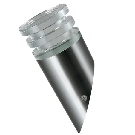 Kinkiety-ogrodowe - kinkiet ścienny elewacyjny led skośny srebrny neutralne światło crystal 304322 polux-goldlux 