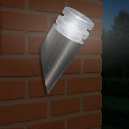 Kinkiety-ogrodowe - kinkiet ścienny elewacyjny led skośny srebrny neutralne światło crystal 304322 polux-goldlux 