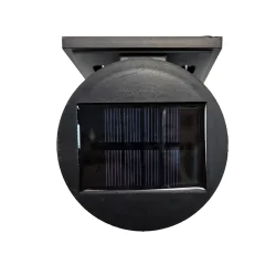 Kinkiety-solarne - kinkiet ścienny elewacyjny solarny led czarny popękane szkło 4000k vetro 323156 polux-goldlux 