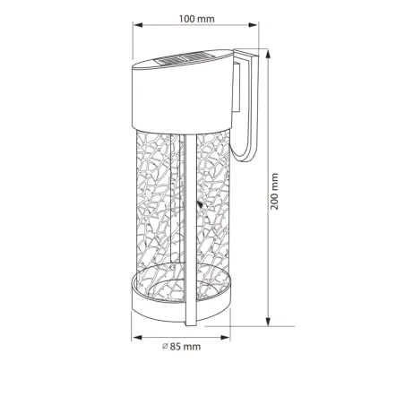 Kinkiety-solarne - kinkiet ścienny elewacyjny solarny led czarny popękane szkło 4000k vetro 323156 polux-goldlux 
