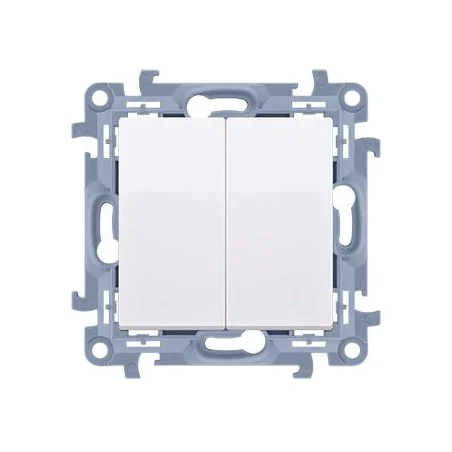 Wylaczniki-podwojne - biały włącznik do światła podwójny cwc5.01/11 simon 10 kontakt-simon 