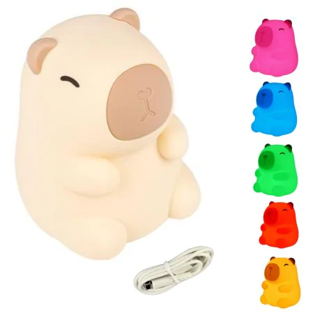 Oswietlenie-do-pokoju-dzieciecego - lampka nocna led dla dziecka świecąca kapibara do pokoju niemowlaka lvt 