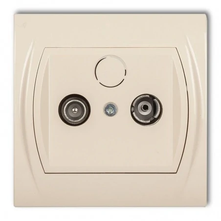 Gniazda-antenowe - gniazdo abonenckie rtv końcowe beżowe 2db 1lg2k logo karlik 