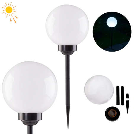 Lampy-solarne - lampa solarna kula do ogrodu wbijana o średnicy 25cm vo0655 volteno 
