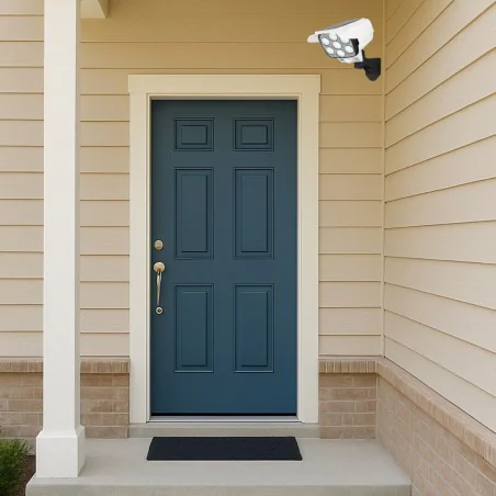 Kinkiety-solarne - lampa solarna led przed dom z czujnikiem ruchu z pilotem 5w zimne światło  sono ideus 