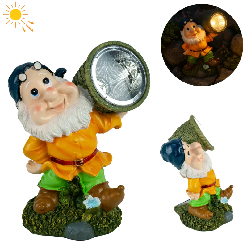Ozdobne-oswietlenie-do-ogrodu - lampka solarna ogrodowa figurka krasnal z reflektorem dekoracja do ogrodu led vo2403 volteno firmy VOLTENO 