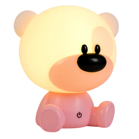 Oswietlenie-do-pokoju-dzieciecego - lampka nocna led dziecięca różowy miś prezent na dzień dziecka bibi 309907 