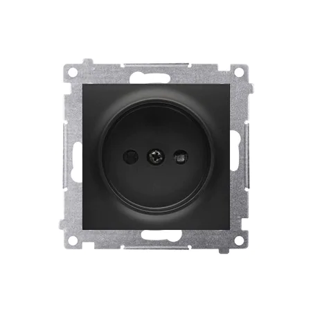 Gniazda-elektryczne - gniazdo pojedyncze bez uziemienia z przesłonami czarny mat  dg1z.01/49 simon 54 kontakt-simon 