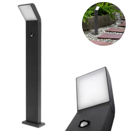 Lampy-ogrodowe-stojace - lampa stojąca ogrodowa led z czujnikiem ruchu pir 80cm clark 3366 lvt 