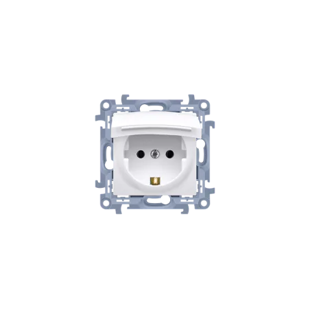 Gniazda-elektryczne - białe gniazdo pojedyncze ip44 z klapką uziemienie schuko cgsz1b.01/11 simon 10 kontakt-simon 