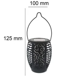 Ozdobne-oswietlenie-do-ogrodu - lampka solarna wisząca latarenka led ogrodowa z efektem płomienia shadow vo2789 volteno 