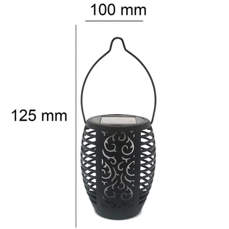 Ozdobne-oswietlenie-do-ogrodu - lampka solarna wisząca latarenka led ogrodowa z efektem płomienia shadow vo2789 volteno 