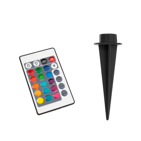 Lampy-solarne - lampa solarna ogrodowa led kula 20cm z pilotem wbijana vo1927 volteno 