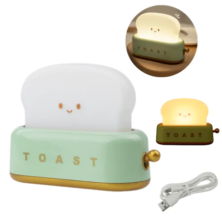 Oswietlenie-do-pokoju-dzieciecego - lampka nocna led zielony toster prezent dla dziecka mw20720 interblue 