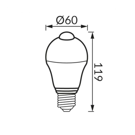 Gwint-trzonek-e27 - żarówka led e27 z czujnikiem ruchu neutralna 7w 810lm erste ideus 
