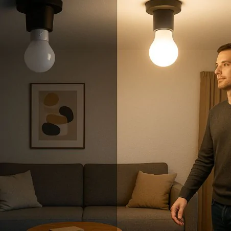 Gwint-trzonek-e27 - żarówka led e27 z czujnikiem ruchu pir mocna neutralna 12w 1230lm erste ideus 