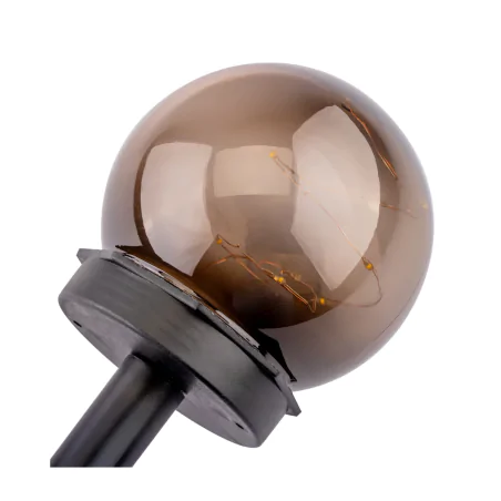 Lampy-solarne - lampka solarna do ogródka wbijana kula 10cm przypalany klosz z drucikiem gloris lumsol1115 lumiled 