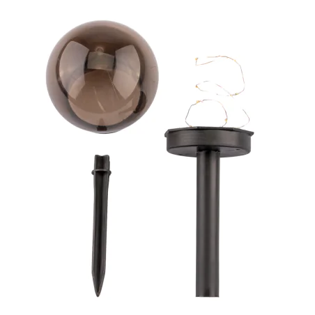 Lampy-solarne - lampka solarna do ogródka wbijana kula 10cm przypalany klosz z drucikiem gloris lumsol1115 lumiled 