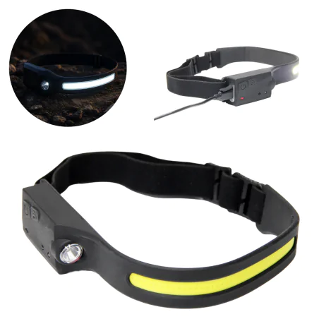 Latarki-czolowe - latarka czołowa led cob z sensorem 3w ładowanie usb-c lc-2/cob/sr plastrol 