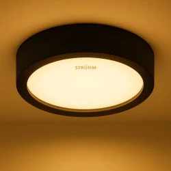 Plafony - czarna oprawa sufitowa okrągła natynkowa led 12w zmienna barwa edor ideus 