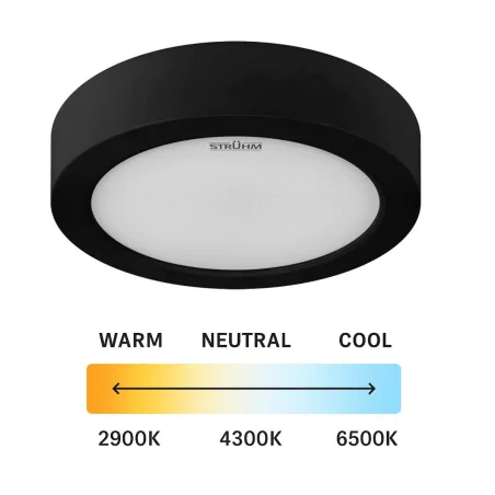 Plafony - czarna oprawa sufitowa okrągła natynkowa led 12w zmienna barwa edor ideus 