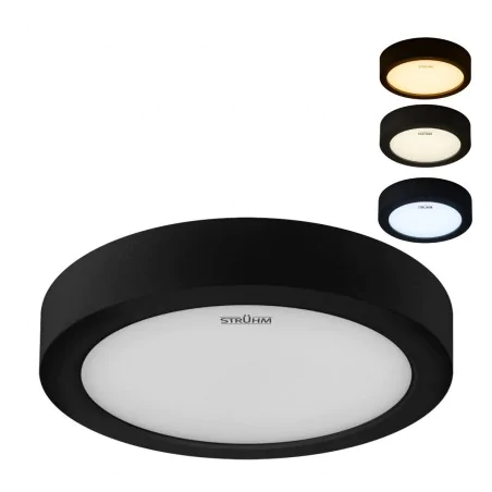 Plafony - oprawa sufitowa w czarnej obudowie okrągła led 18w zmienna barwa edor ideus 