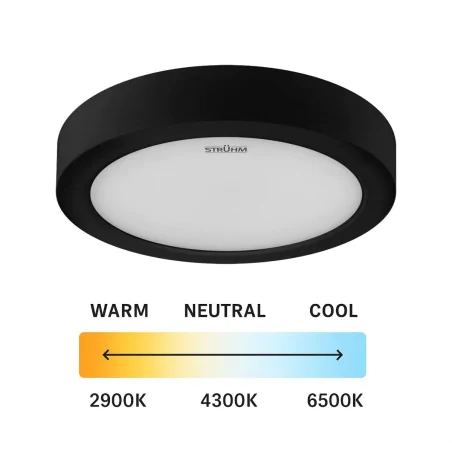 Plafony - oprawa sufitowa w czarnej obudowie okrągła led 18w zmienna barwa edor ideus 