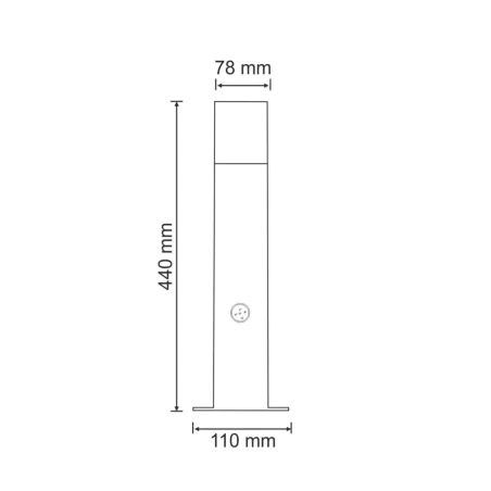Lampy-ogrodowe-stojace - słupek ogrodowy z czujnikiem ruchu i zmierzchu 44cm grafitowa na żarówkę e27 new york 307330 polux-goldlux 