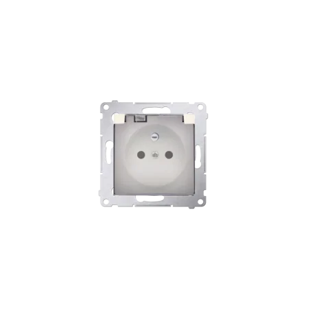 Gniazda-pojedyncze-podtynkowe - gniazdo pojedyncze z klapką dymną do łazienki kremowe dgz1buz.01/41a kontakt simon 54 