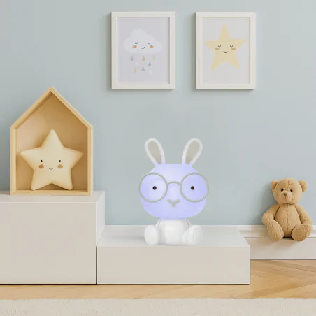 Oswietlenie-do-pokoju-dzieciecego - lampka nocna led dziecięca królik biały prezent na baby shower polux-goldlux 