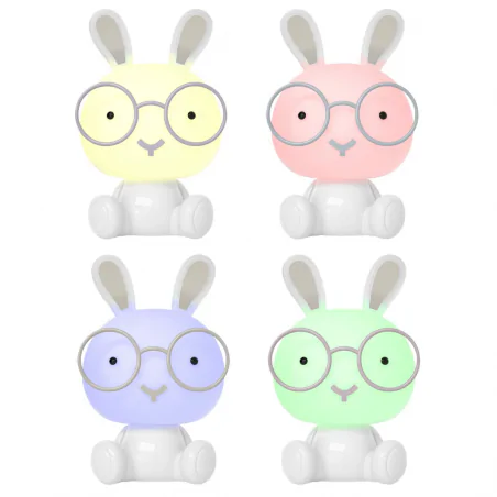 Oswietlenie-do-pokoju-dzieciecego - lampka nocna led dziecięca królik biały prezent na baby shower polux-goldlux 