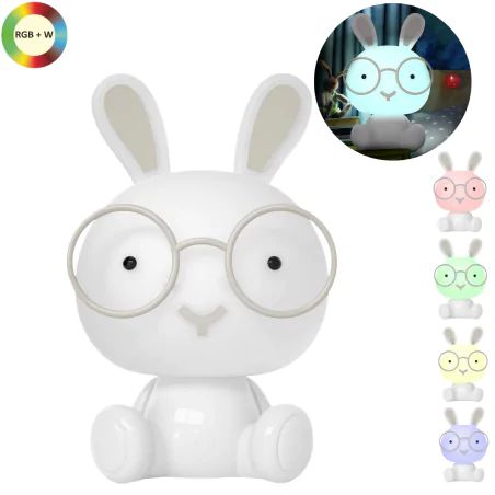 Oswietlenie-do-pokoju-dzieciecego - lampka nocna led dziecięca królik biały prezent na baby shower polux-goldlux 